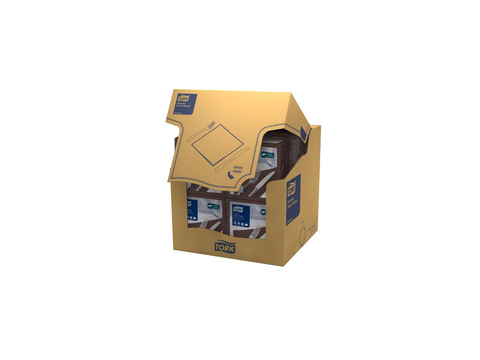 Serwetki Tork Textured 509418 Brązowe 39,5 x 39 Karton 1000 serwetek (20 x 50) Składana 1/4